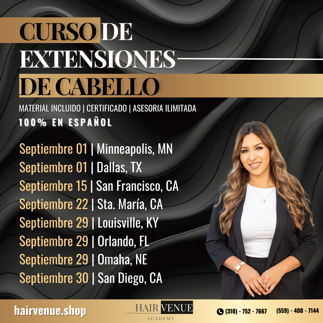 Curso Presencial: EXTENSIONES DE CABELLO (4 METODOS)