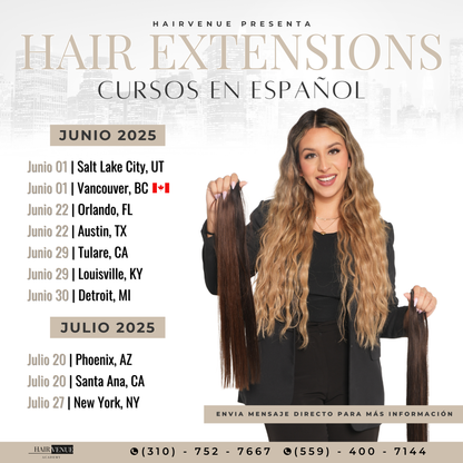 Curso Presencial: EXTENSIONES DE CABELLO (4 METODOS)