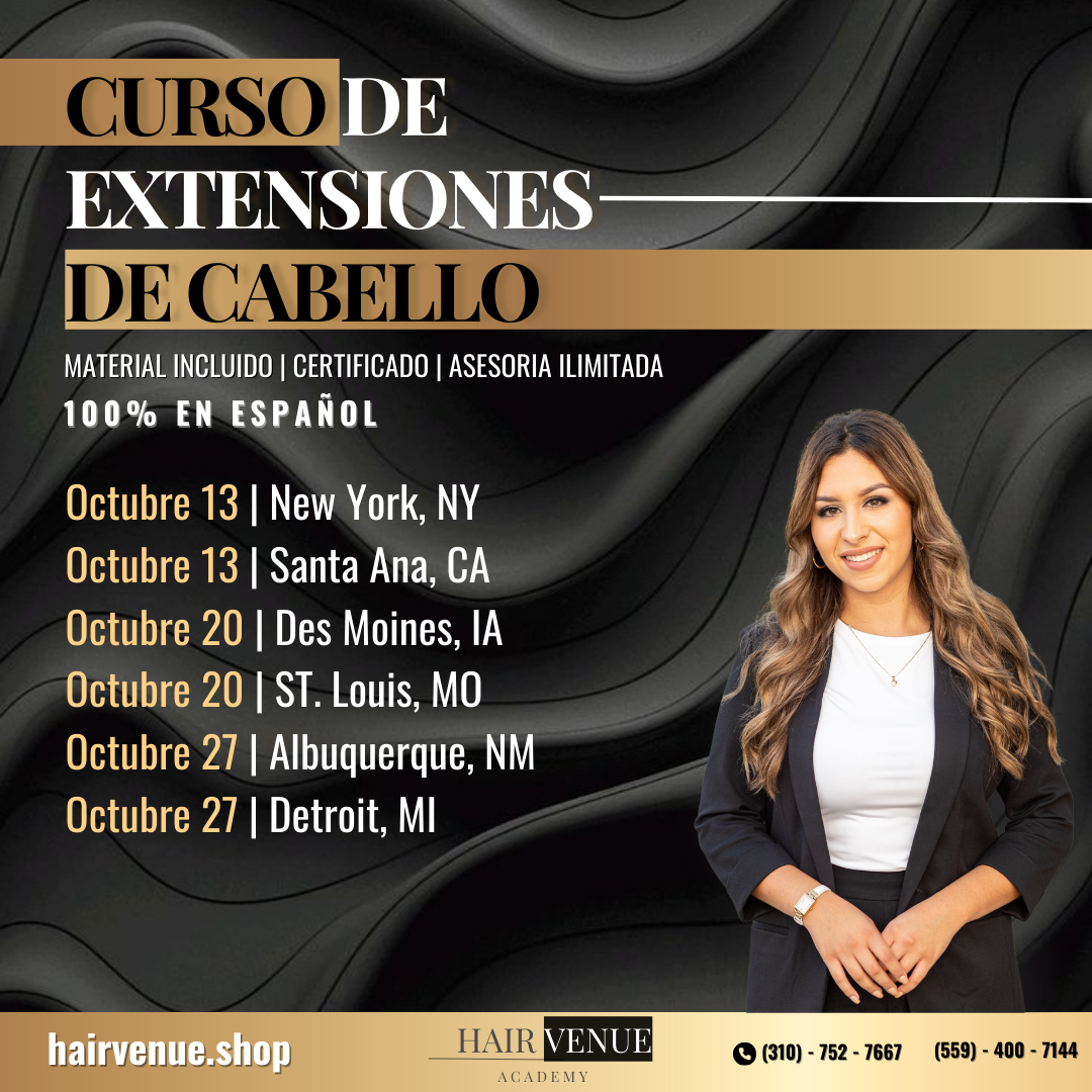 Curso Presencial: EXTENSIONES DE CABELLO (4 METODOS)