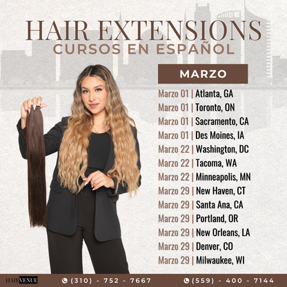 Curso Presencial: EXTENSIONES DE CABELLO (4 METODOS)